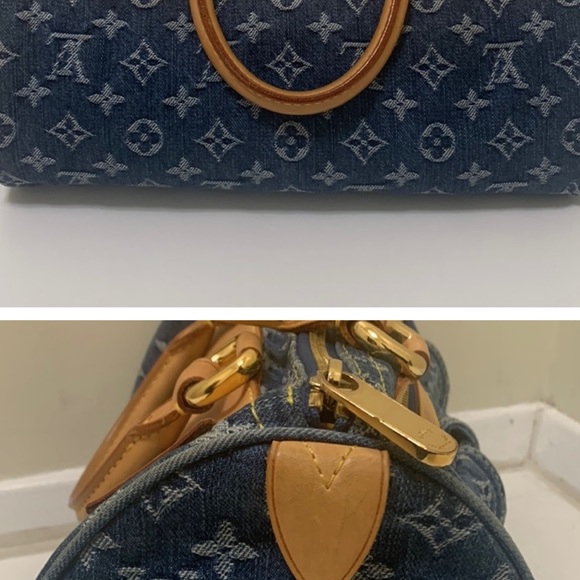Louis Vuitton 2005 blue monogram denim Neo speedy handbag M95019 A++ Conditionπ - Picture 2 of 12